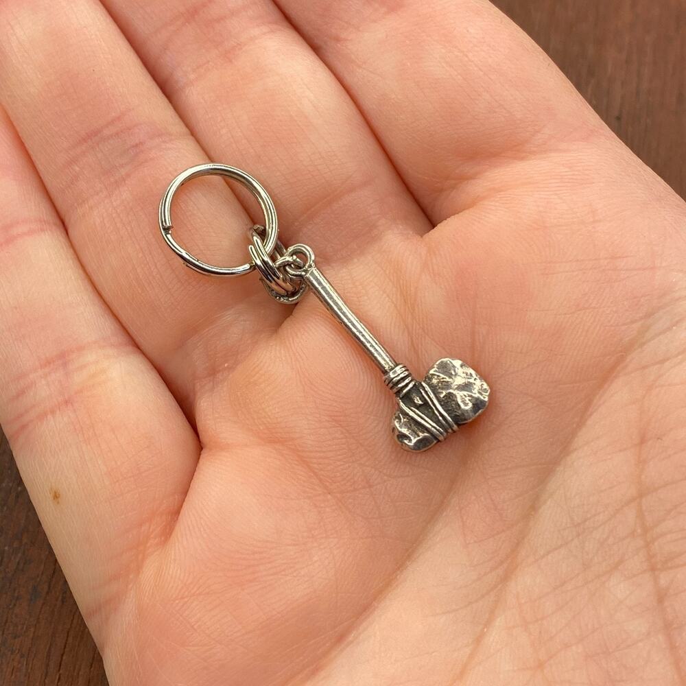 Vintage 925 Sterling Silver Tomahawk Native American 3D Pendant Bracelet Charm